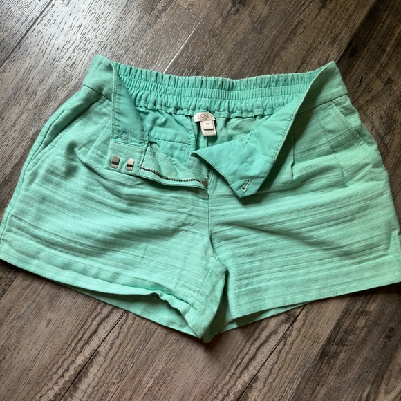 J.Crew Factory Seafoam Green Linen Shorts Size 00 - Picture 1 of 6